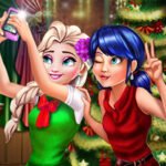 Ladybug And Elsa Xmas Selfie