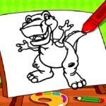 Easy Kids Coloring Dinosaur